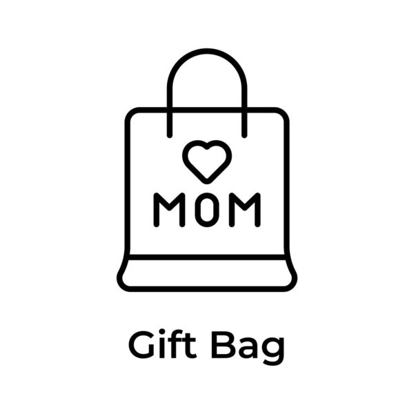 Mothers day shopping bag icon in trendy design style