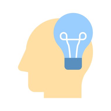 İyi tasarlanmış yaratıcı fikir ikonu, yaratıcı kişi vektör illüstrasyonu