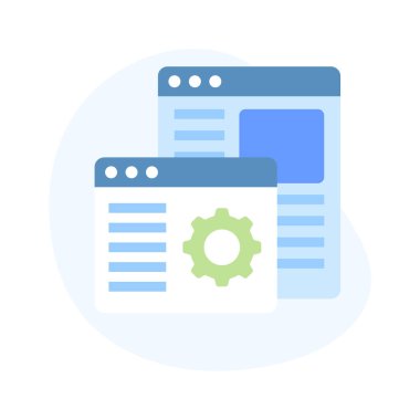 Moda biçimi ve premium vektörde web geliştirme simgesi