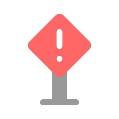 Beyaz arkaplanda izole edilmiş uyarı panosu vektör tasarımının moda simgesi