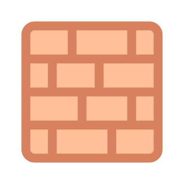 Beyaz arkaplanda izole edilmiş düzenlenebilir tuğla duvar simgesi