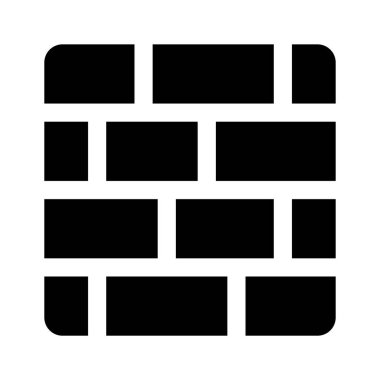 Beyaz arkaplanda izole edilmiş düzenlenebilir tuğla duvar simgesi