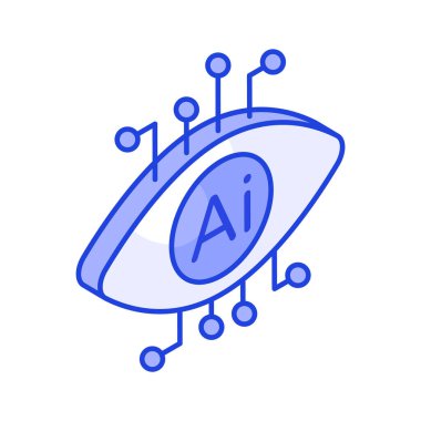 Mekanik göz vektörü, yapay zeka simgesi tasarımı