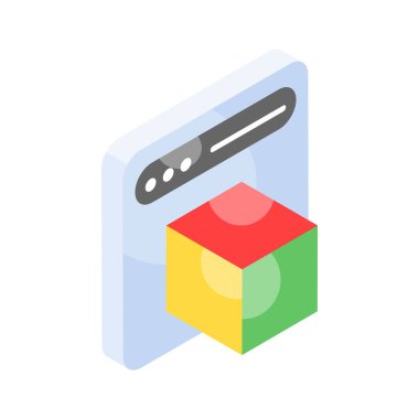 3D modellemenin bu güzel tasarım izometrik simgesini yakala