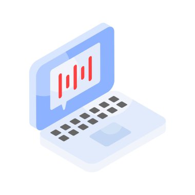 Ses iletisi, ses notaları izometrik simge, kullanımı ve indirmesi kolay