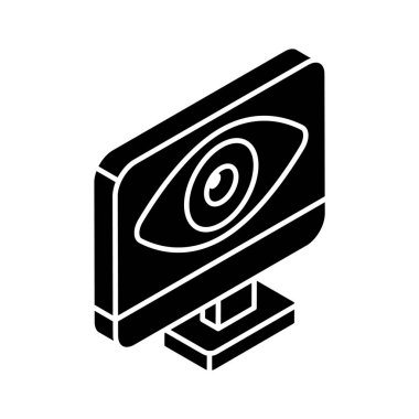 İçerideki göz monitörü, izometrik izleme simgesini gösteriyor