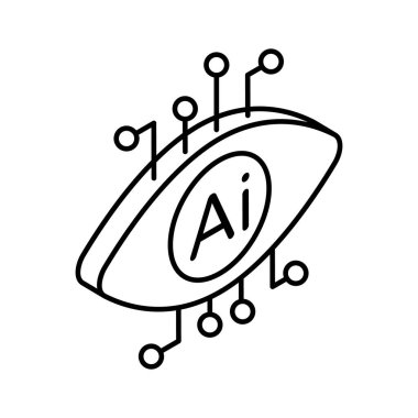 Mekanik göz vektörü, yapay zeka simgesi tasarımı