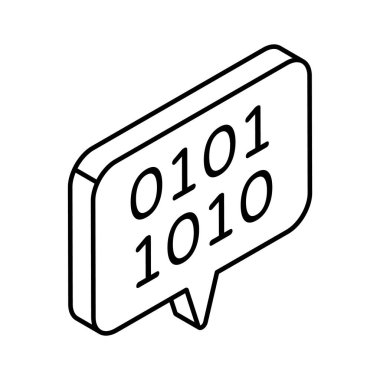 İkili İleti Simgesi vektör tasarımı, mobil uygulamalar için uygundur