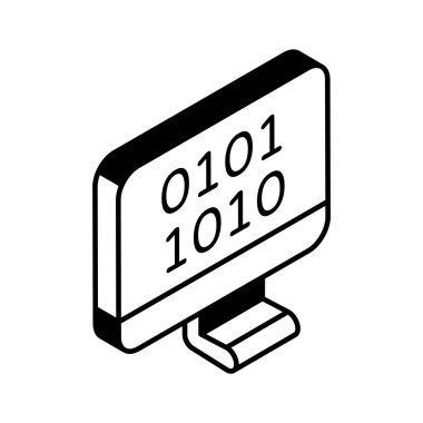 Moda biçiminde ikili kodlamanın izometrik simgesi