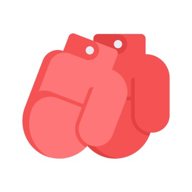 Boks eldivenlerinin modaya uygun düz simgesi, oyun maskesinin düzenlenebilir taşıyıcısı.