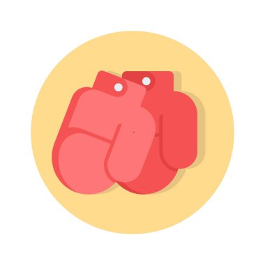 Boks eldivenlerinin modaya uygun düz simgesi, oyun maskesinin düzenlenebilir taşıyıcısı.