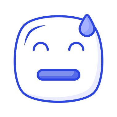 Utanmış, suçlu, endişeli emoji vektör tasarımı, beyaz arka planda izole