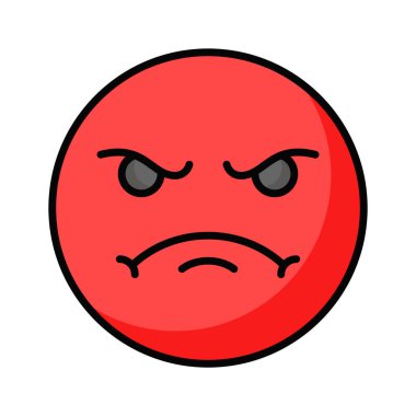 Şu inanılmaz kızgın emoji ikonuna bir bakın, birinci sınıf vektör.