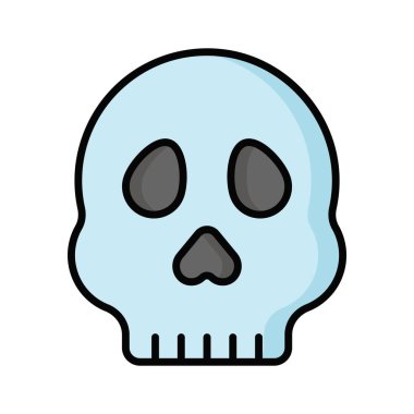 Kafatası vektör tasarımı, modern tarzda ürkütücü simge