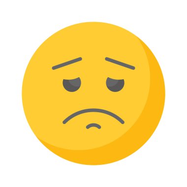 Mükemmel dizayn edilmiş üzgün emoji ikonu, kişiselleştirilebilir vektör...