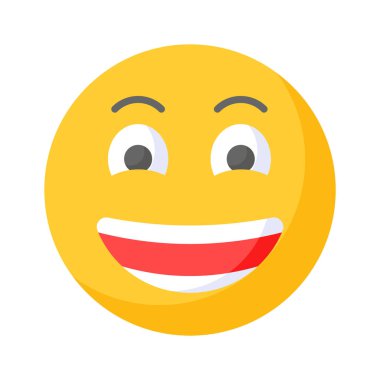 Hevesli emoji simgesi, mutlu yüz vektör tasarımı