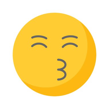 Öpüşme emoji vektör tasarımı, simge kullanmaya hazır