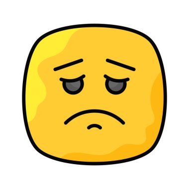 Mükemmel dizayn edilmiş üzgün emoji ikonu, kişiselleştirilebilir vektör...