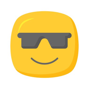emoji suratındaki gözlük, havalı emoji konseptini gösteriyor, gururlu emoji.