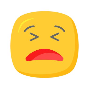 Acı verici ifade, acı emojisinin moda simgesi, düzenlenebilir vektör