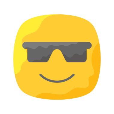 emoji suratındaki gözlük, havalı emoji konseptini gösteriyor, gururlu emoji.