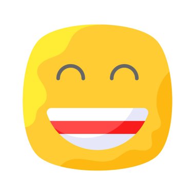 Hevesli emoji simgesi, mutlu yüz vektör tasarımı