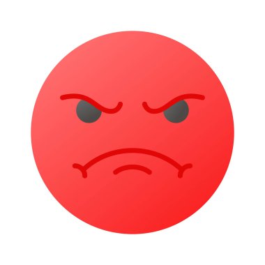 Şu inanılmaz kızgın emoji ikonuna bir bakın, birinci sınıf vektör.