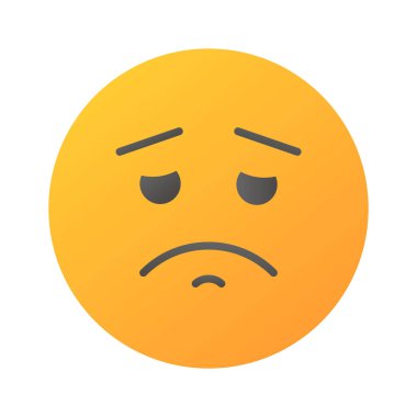 Mükemmel dizayn edilmiş üzgün emoji ikonu, kişiselleştirilebilir vektör...