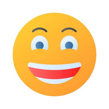 Hevesli emoji simgesi, mutlu yüz vektör tasarımı