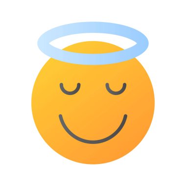 Mükemmel dizayn edilmiş melek emojisi, vektör kullanmaya hazır.