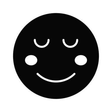 Sakin yüz emoji simgesi, gururlu, havalı ifadeler vektör tasarımı