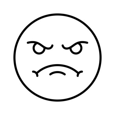 Şu inanılmaz kızgın emoji ikonuna bir bakın, birinci sınıf vektör.