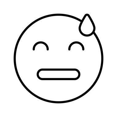 Utanmış, suçlu, endişeli emoji vektör tasarımı, beyaz arka planda izole