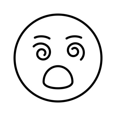 Baş döndürücü emoji simgesi, baş döndürücü ifade vektör tasarımı