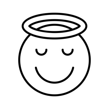 Mükemmel dizayn edilmiş melek emojisi, vektör kullanmaya hazır.