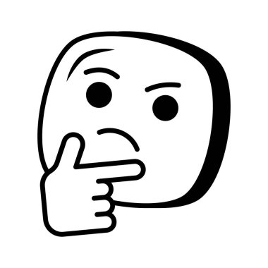 İyi tasarlanmış emoji simgesi tasarımı, premium vektör kullanmaya hazır