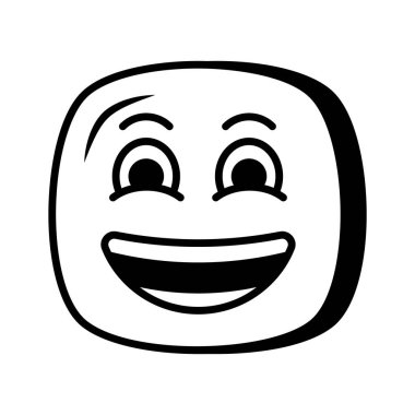 Hevesli emoji simgesi, mutlu yüz vektör tasarımı