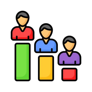 Halk direği, seçim istatistikleri ikon tasarımı, düzenlenebilir vektör