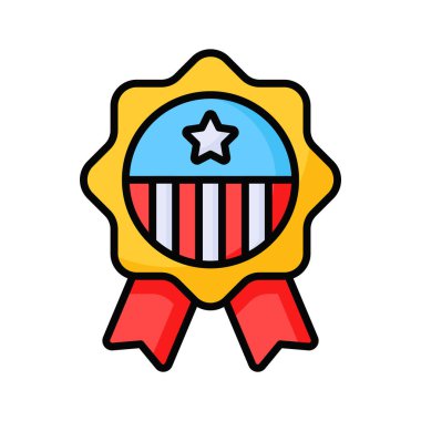 Bu güzel rozet ikonunu alın, Vatansever rozet tasarımı.