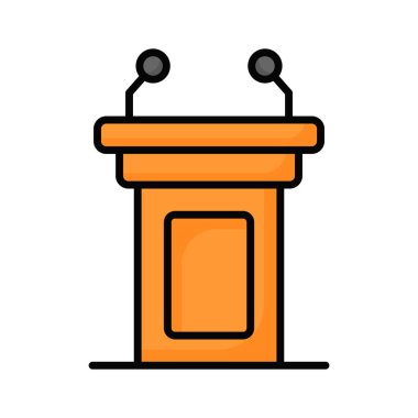 Dais 'in premium simgesi, lectern düz biçim vektör tasarımı