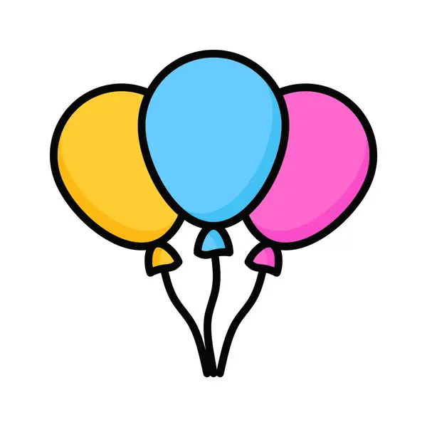 Heliumballons Vektor Design Ballons Für Geburtstag Und Party Fliegende Ballons Stockillustration