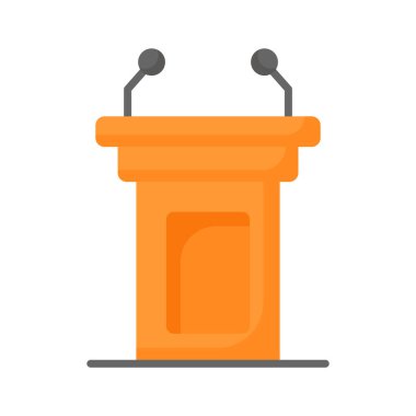 Dais 'in premium simgesi, lectern düz biçim vektör tasarımı