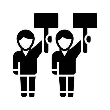 Person holding placard showing concept icon of protest clipart