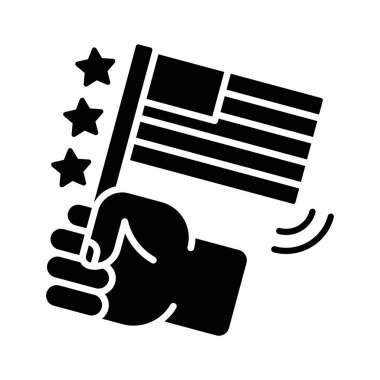 Amerikan bayrağının el ele tutuşması vatanseverliğin simgesi.