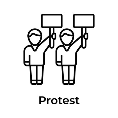 Konsept protesto simgesi gösteren pankart tutan kişi