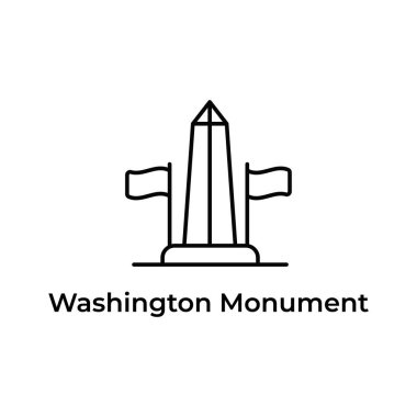 Washington Anıtı 'nın düz stil simgesi, Birleşik Devletler simgesi.