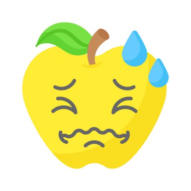 Acı verici ifade, acı emojisinin moda simgesi, düzenlenebilir vektör
