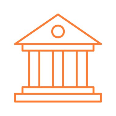 Banka inşaatının konsept vektörünü modern tarzda ifade eden sütunlarla inşa etmek