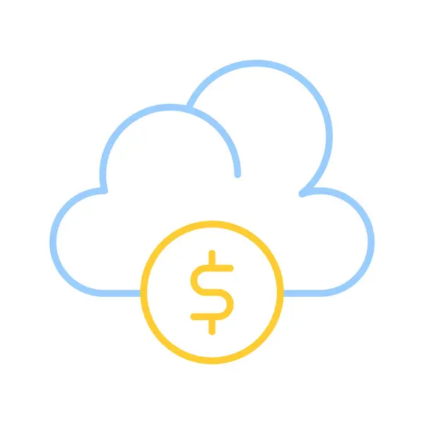 Dollar Cloud Denoting Icon Cloud Money Cloud Earnings Vector Stockvector