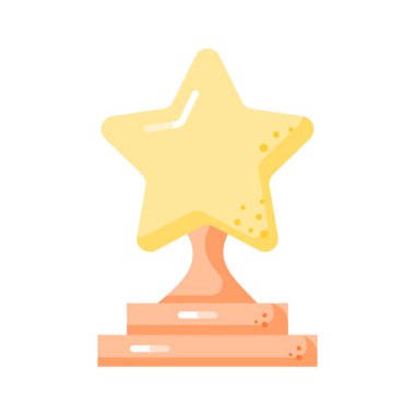 Düzenlenebilir stil, başarı ödülü vektör tasarımı dalında tasarlanmış düz bir ödül ikonu